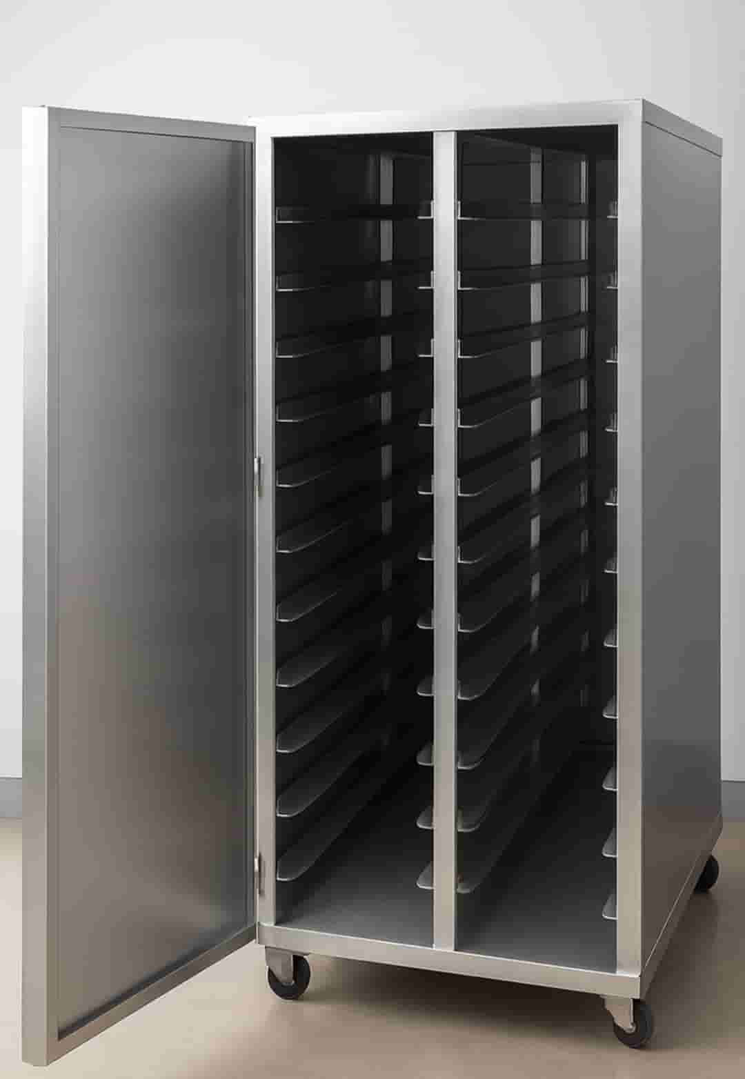 Pharmaceutical perforated tray enclosure Sheet metal fabrication- pharmaceutical cabinet trolley, Newcastle