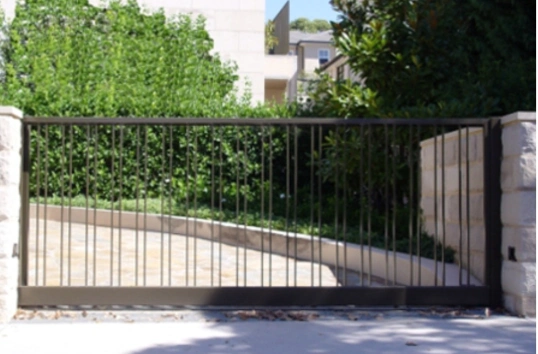 Automatic electric driveway gate in Manly Automatic electric sliding driveway gate fabricated and installed in Manly Sydney
