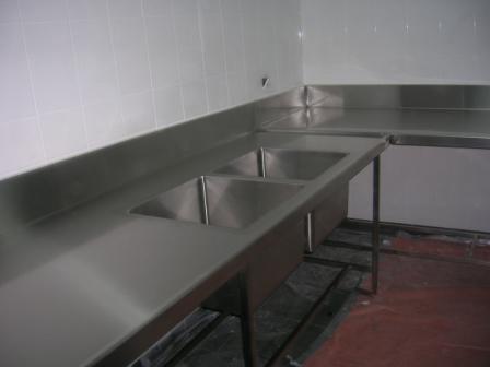 Custom fabricated stainless steel benchtop