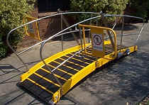 Custom manufactured steel pedestrian bridge in Sydney