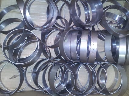 Custom fabricated stainless steel rings