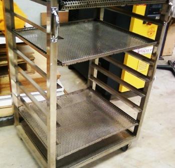 Stainless steel baking trolley