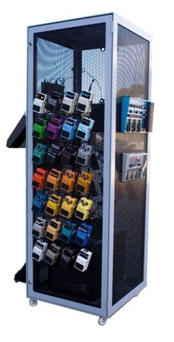 Custom powder coated stainless steel display stand - Chatswood project